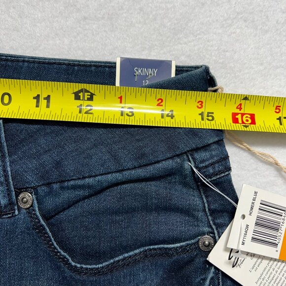 Seven7 Women's Tummy-Less Slimmer Skinny Stretch Mid Rise Blue Jeans Size 12 NWT - Picture 9 of 12